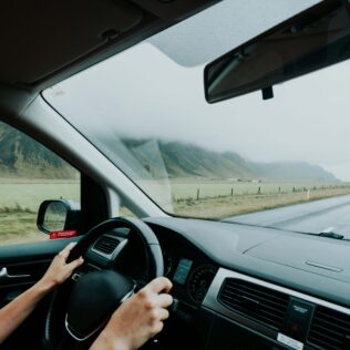 Driving a car in iceland